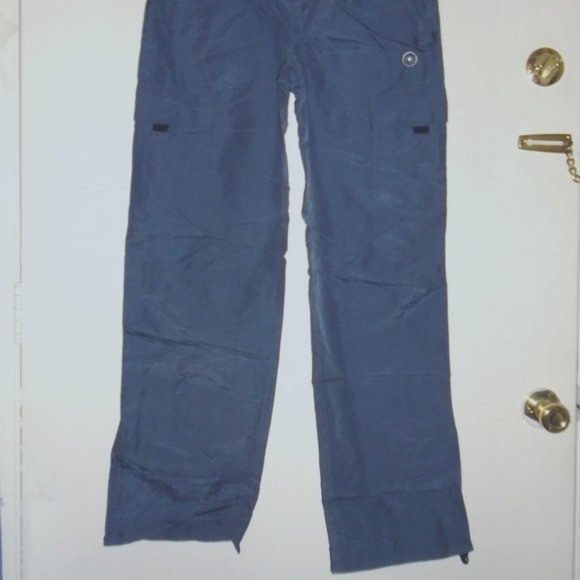 Vintage Rare Nylon Zipper Pockets Drawstring Zipper legs Cargo Pants - Picture 2 of 14